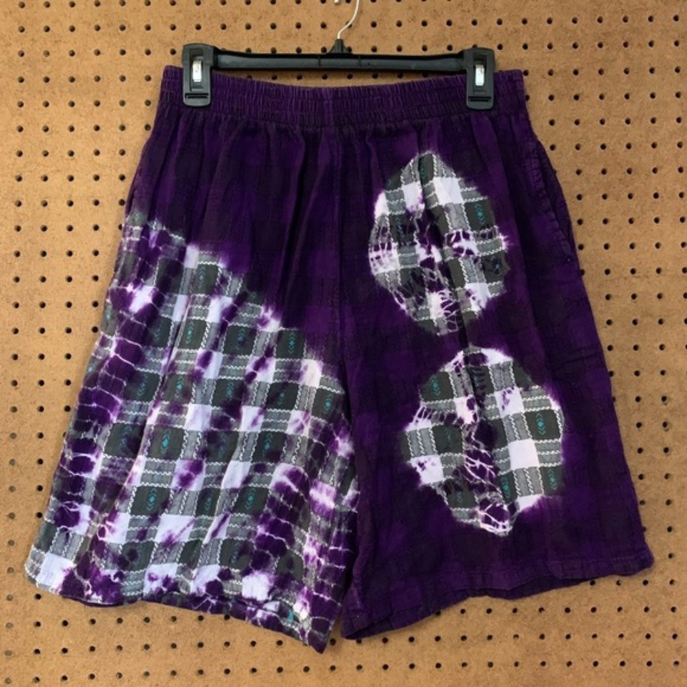 Vintage Shorts OP Ocean Pacific Purple Flowy Athletic Y2K Large Tie Dye Casual